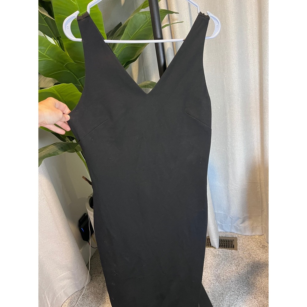 White House Black Market Aura Collection Black V-Neck Sheath Dress Womens 10 - Picture 2 of 4